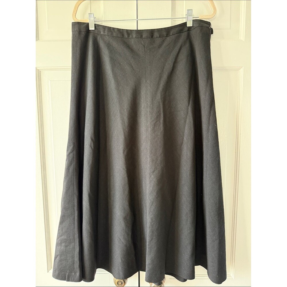 Jones New York Collection Classic linen Black A-Line Women's Maxi Skirt 14